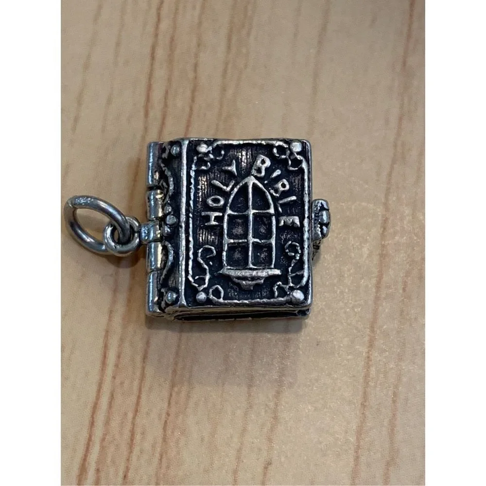 Holy Bible Sterling Silver Jewelry Charm